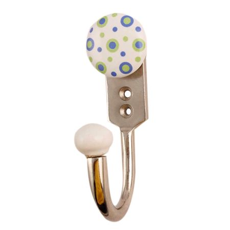 Blue Dot Ceramic Flat Wall Hooks Online