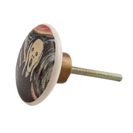 The Scream Painting Multicolor Cabinet Knob