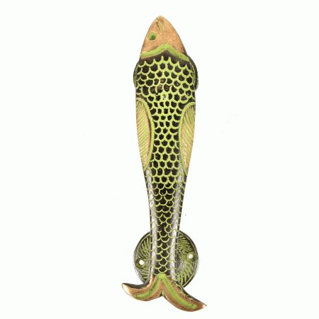 Carved Fish Shaped Brass Door Handle