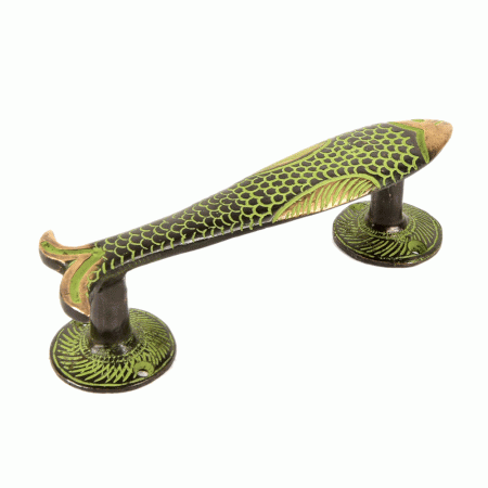 Carved Fish Shaped Brass Door Handle