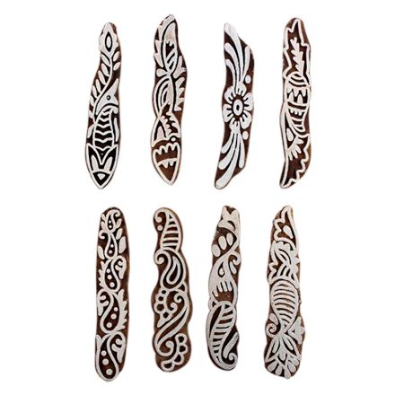 Set of 8 Piece New Mix Wooden Printing Block
