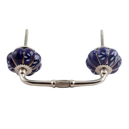 Royal Blue Engraved Ceramic Bridge Handle