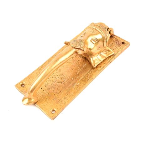 Golden Brass Ganesha Face Door Handle