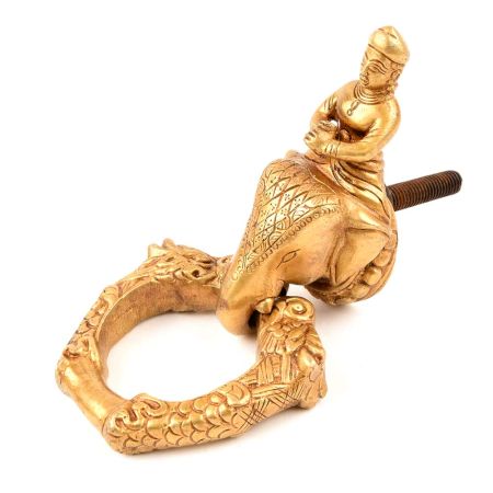 Brass Elephant And Mahout Door Knocker