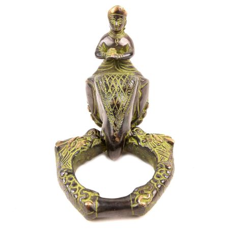 Black Brass Elephant Face Ring Door Knocker