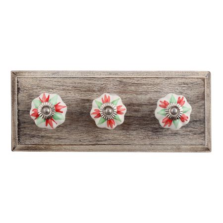 Watsonia Ceramic Wooden Hooks