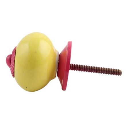 Solid Yellow Pink Fitting Ceramic Knob