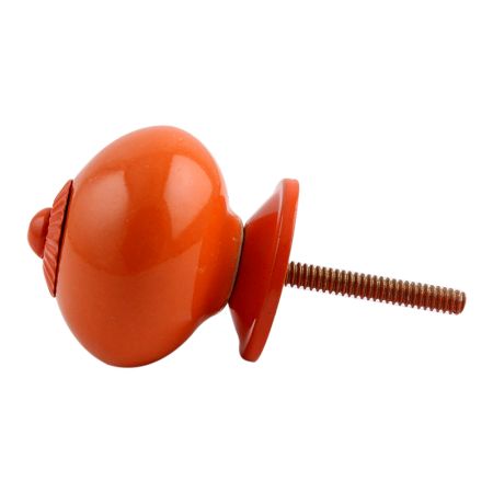 Solid Orange Ceramic Knob Orange Fitting