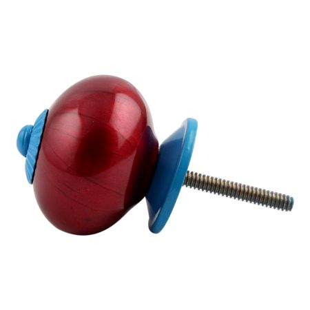 Neon Cherry Turquoise Fitting Round Ceramic Knob