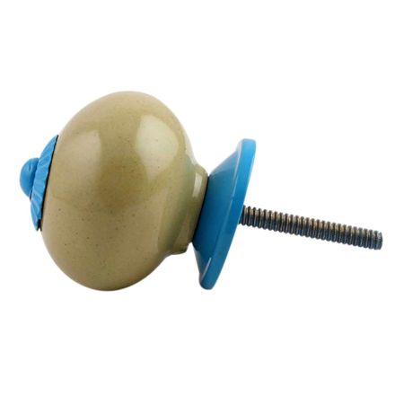 Spanish Olive Turquoise Fitting Ceramic Knob
