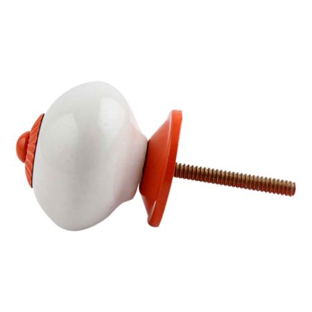 White Orange Fitting Ceramic Knob