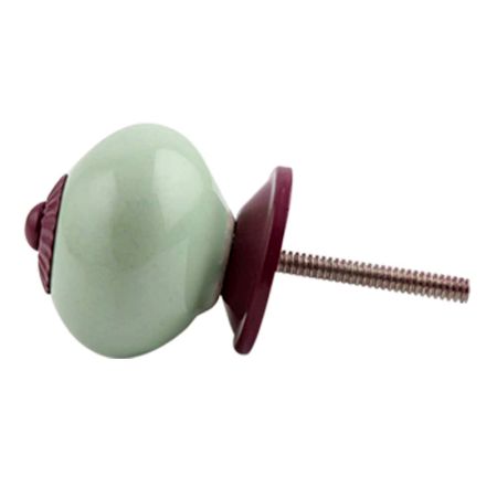 Solid Light Green Purple Fitting Ceramic Knob