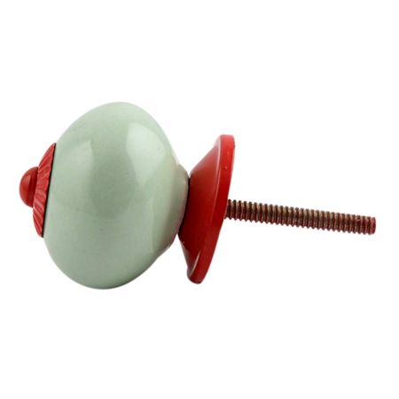 Solid Light Green Red Fitting Ceramic Knob