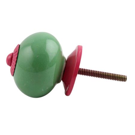 Solid Pea Green Pink Fitting Ceramic Knob