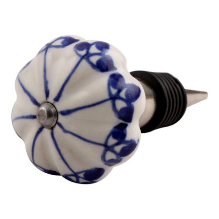 Blue Shamrock Ceramic Wine Stopper