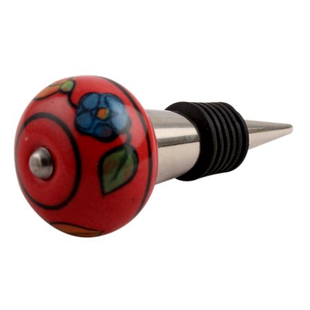 Blue Sunflower Ceramic Wine Stopper