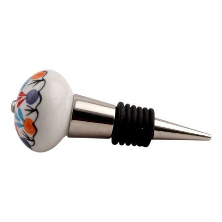 Red Blue Clover Ceramic Wine Stopper
