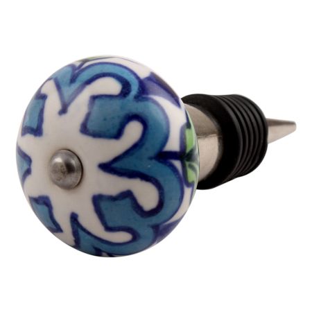 Blue Flower Ceramic Wine Stopper