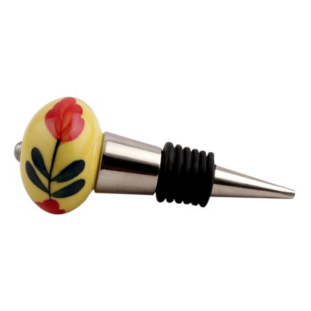 Red Flower Ceramic Wine Stopper