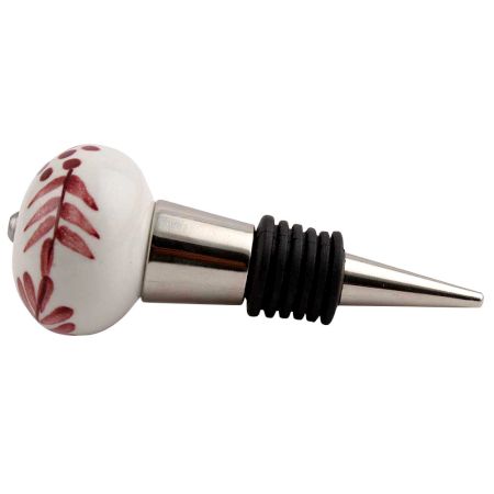 Light Brown Leaf Ceramic Wine Stopper