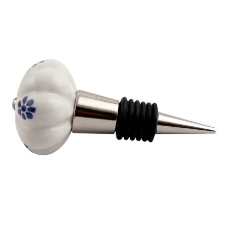 Blue Protea Melon Ceramic Wine Stopper