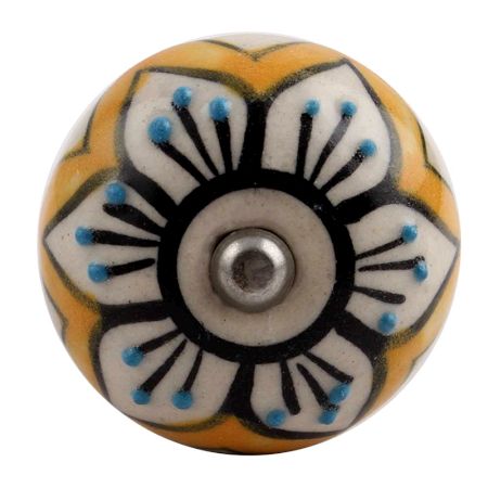 Mustard Flower Ceramic Wine Stopper