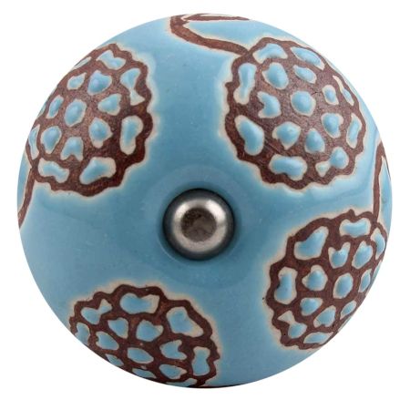 Turquoise Marigold Etched Ceramic Wine Stopper