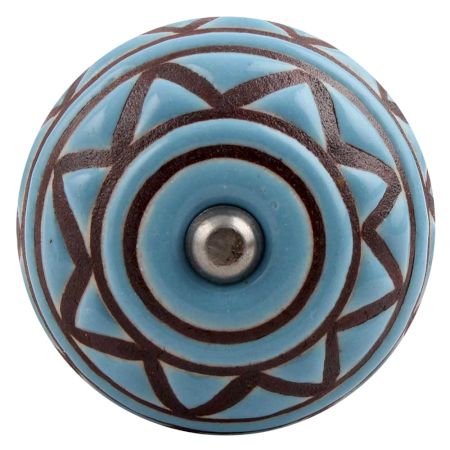 Brown Pattern Etched Ceramic Wine Stopper