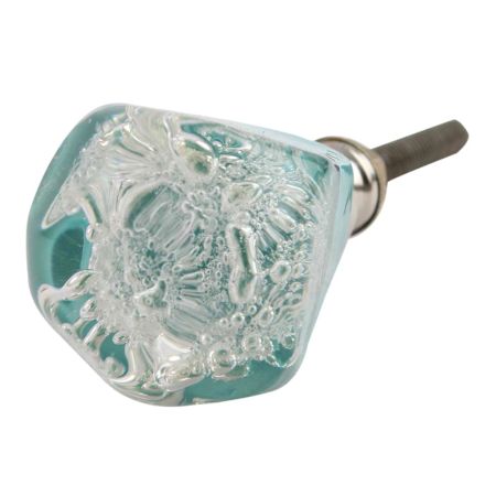 Clear Pentagon Glass Bubble Cabinet Knob