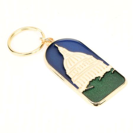 Brass Whitehouse Brass Key Ring With Blue Background