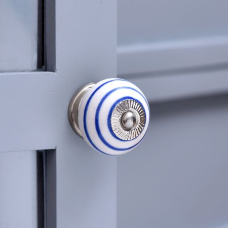White Navy Blue Knob