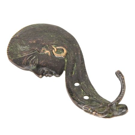 Black Bronze Lady Face Wall Hooks with Long Hair