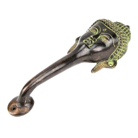 Buddha Face Door Handle In Brass