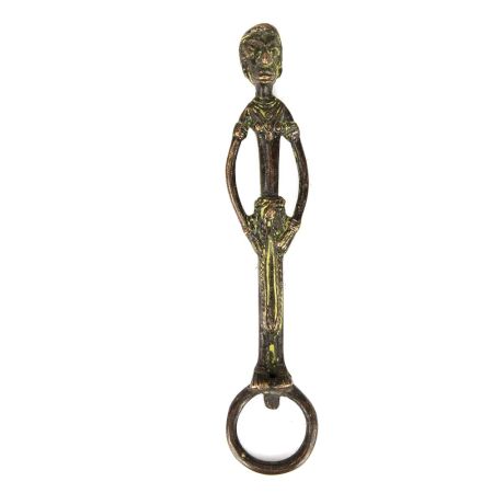 Vintage Old Rare Hand Made Brass Tribal Man Bottle Opener