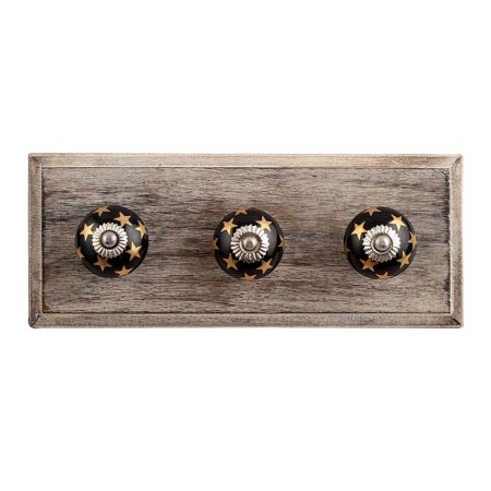 Gold Star Ceramic Wooden Hooks