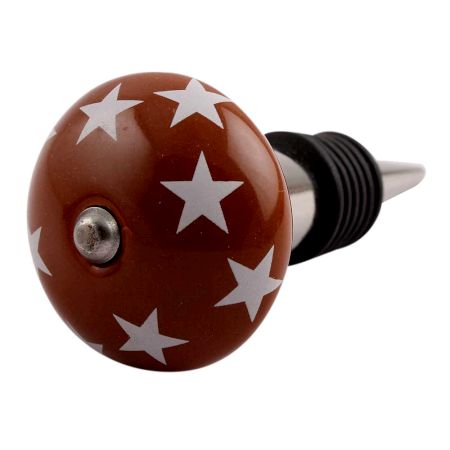 Brown Star Ceramic Wine Stopper