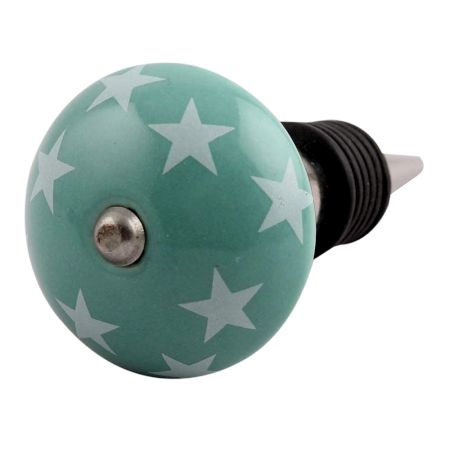 Sea Green Star Ceramic Wine Stopper