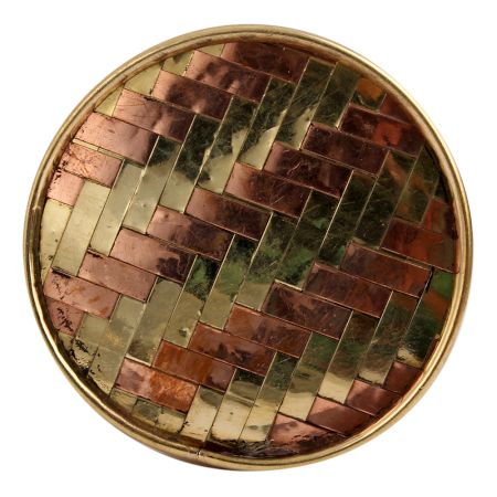 Golden Round Metal And Wooden Wine Stopper