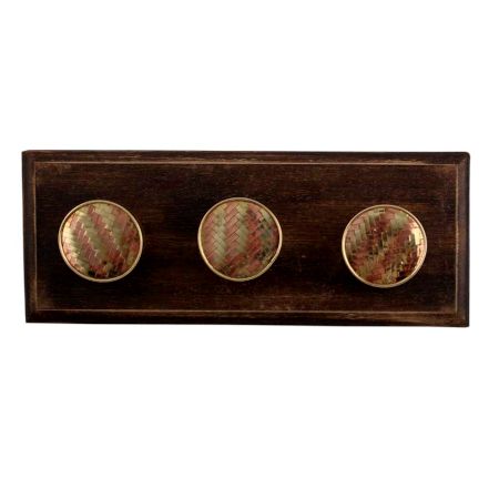 Golden Round Metal and Wooden Hooks