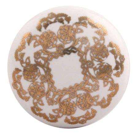 Golden Flower Flat Ceramic Wine Stopper