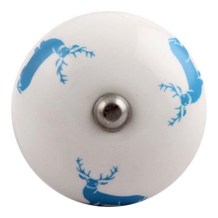 Turquoise Stainding Rein Deer Pattern Ceramic Wine Stopper