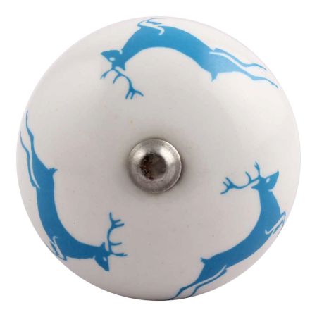Turquoise Running Rein Deer Pattern Ceramic Wine Stopper