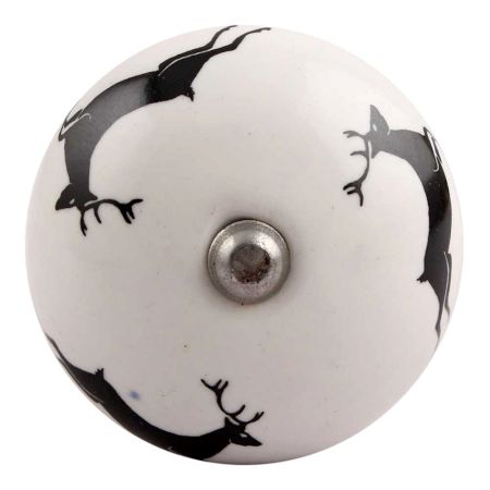 Black Runing Rein Deer Pattern Ceramic Wine Stopper