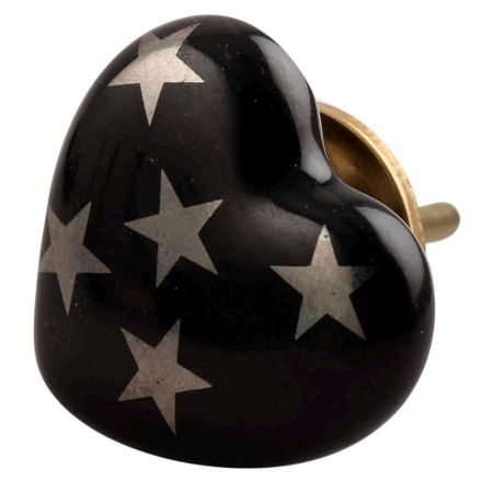 Silver Star Heart Ceramic Drawer Knob Online