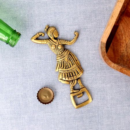Dancing Lady Brass Bottle Opener