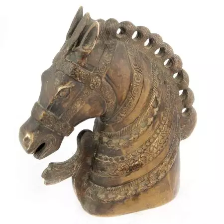 Art Deco Cast Bronze Horse Head Sculpture