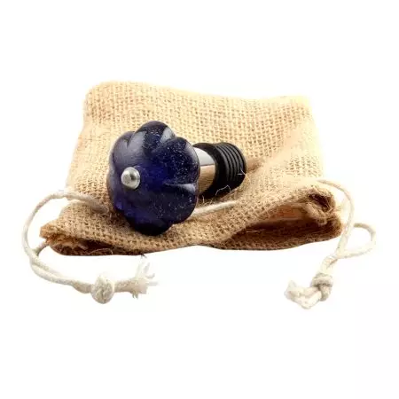 Navy Blue Melon Glass Wine Stopper