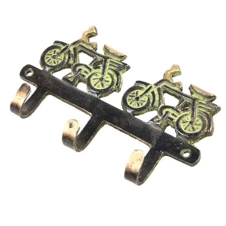 2 Brass Cycle Large Three Wall Hooks