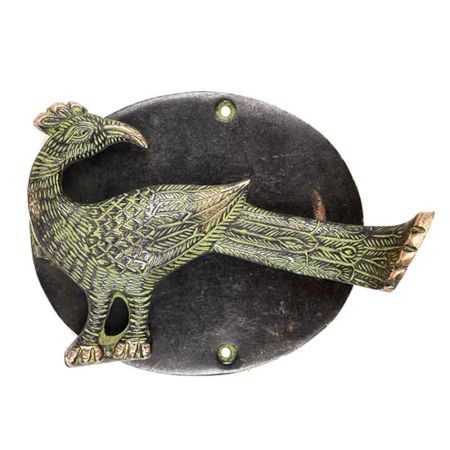 Peacock Door Knocker Of Brass With Patina