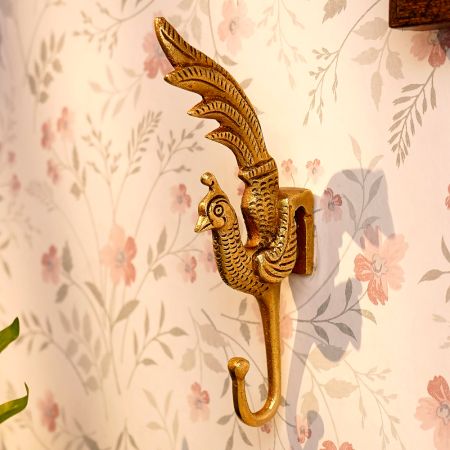 Brass Peacock Coat Hooks Hanger